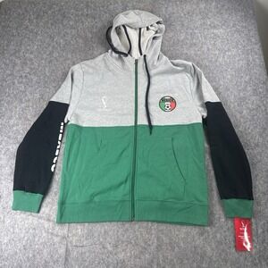 FIFA Qatar 2022 World Cup Men's Mexico Graphic Full Zip Hoodie Size Large